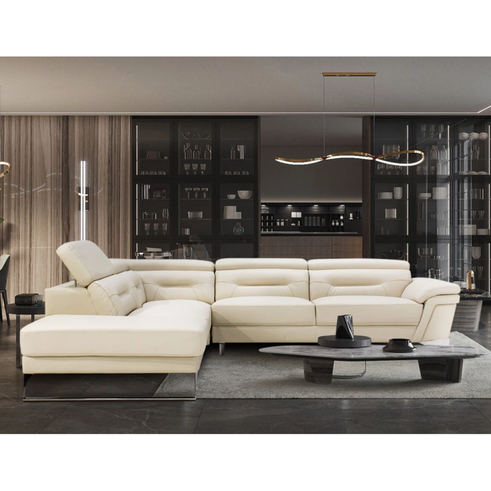 Essops Home Grey Leather Lounge Suite Essops Terrazzo Corner