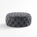 Load image into Gallery viewer, Diamond Button Round Ottoman