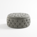 Load image into Gallery viewer, Diamond Button Round Ottoman