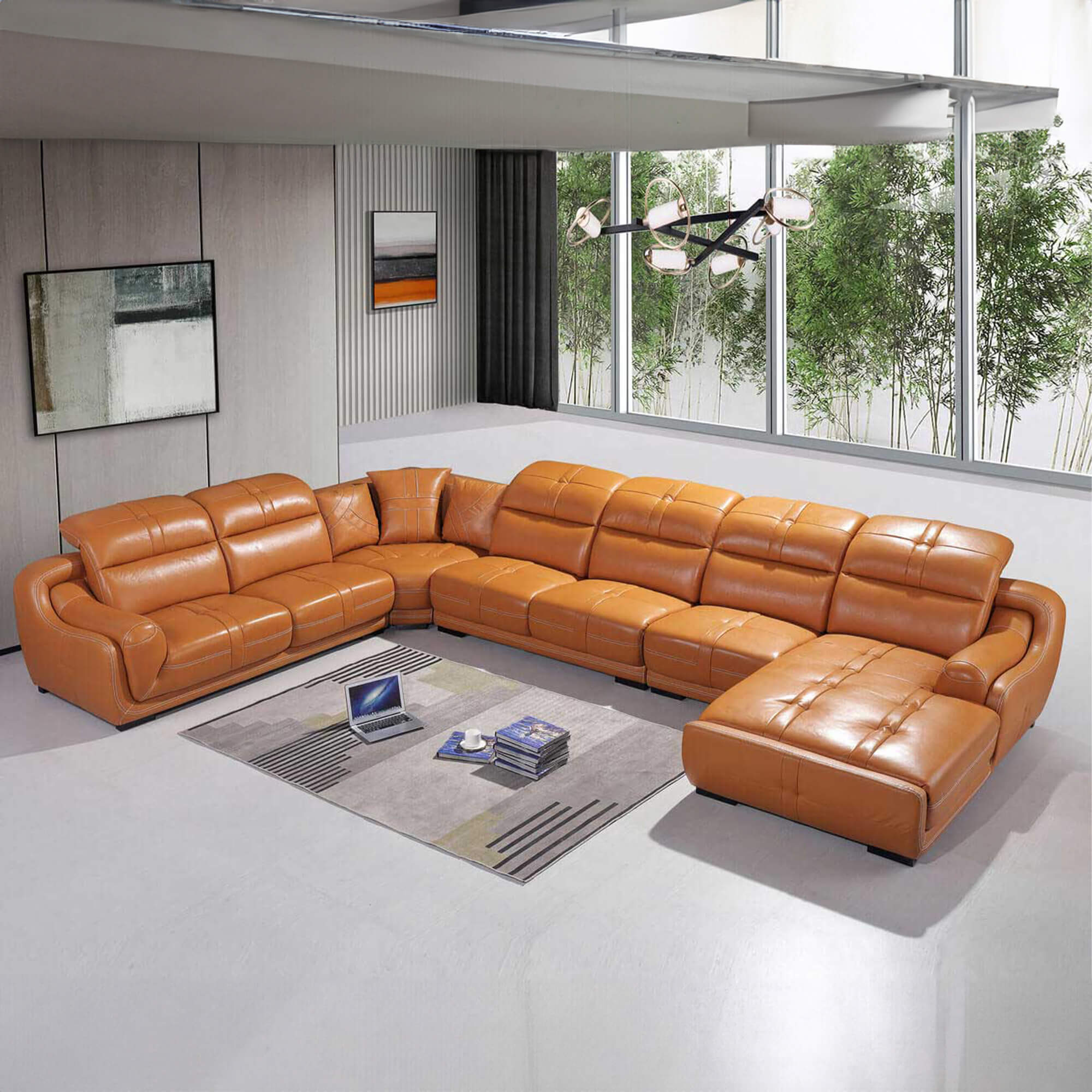 L shaped leather lounge suite sale