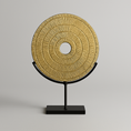 Load image into Gallery viewer, Round Sculpture On Iron Base Gld/Blk Lrg Al-24770B