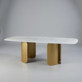 Load image into Gallery viewer, Vittoria Dining Table Gold E-Marble