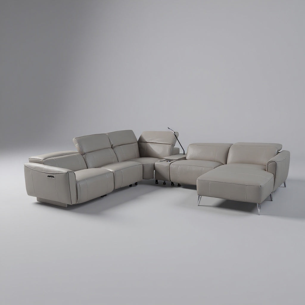 Rivera Leather Uppers Corner Motion Sofa Set