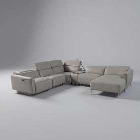 Rivera Leather Uppers Corner Motion Sofa Set
