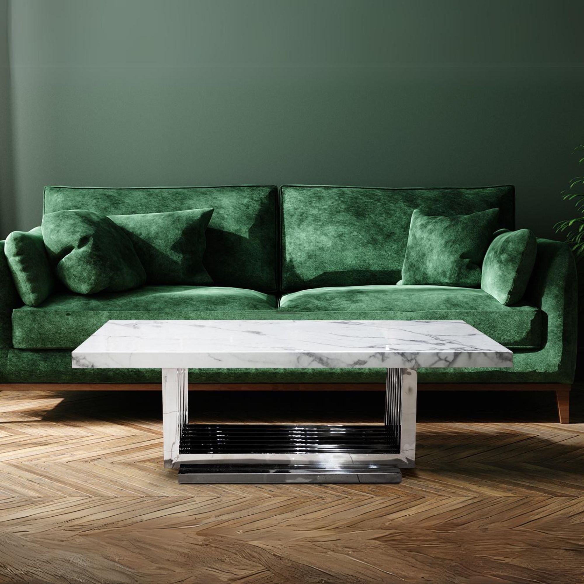 Luson Coffee Table Silver E-Marble 21-15