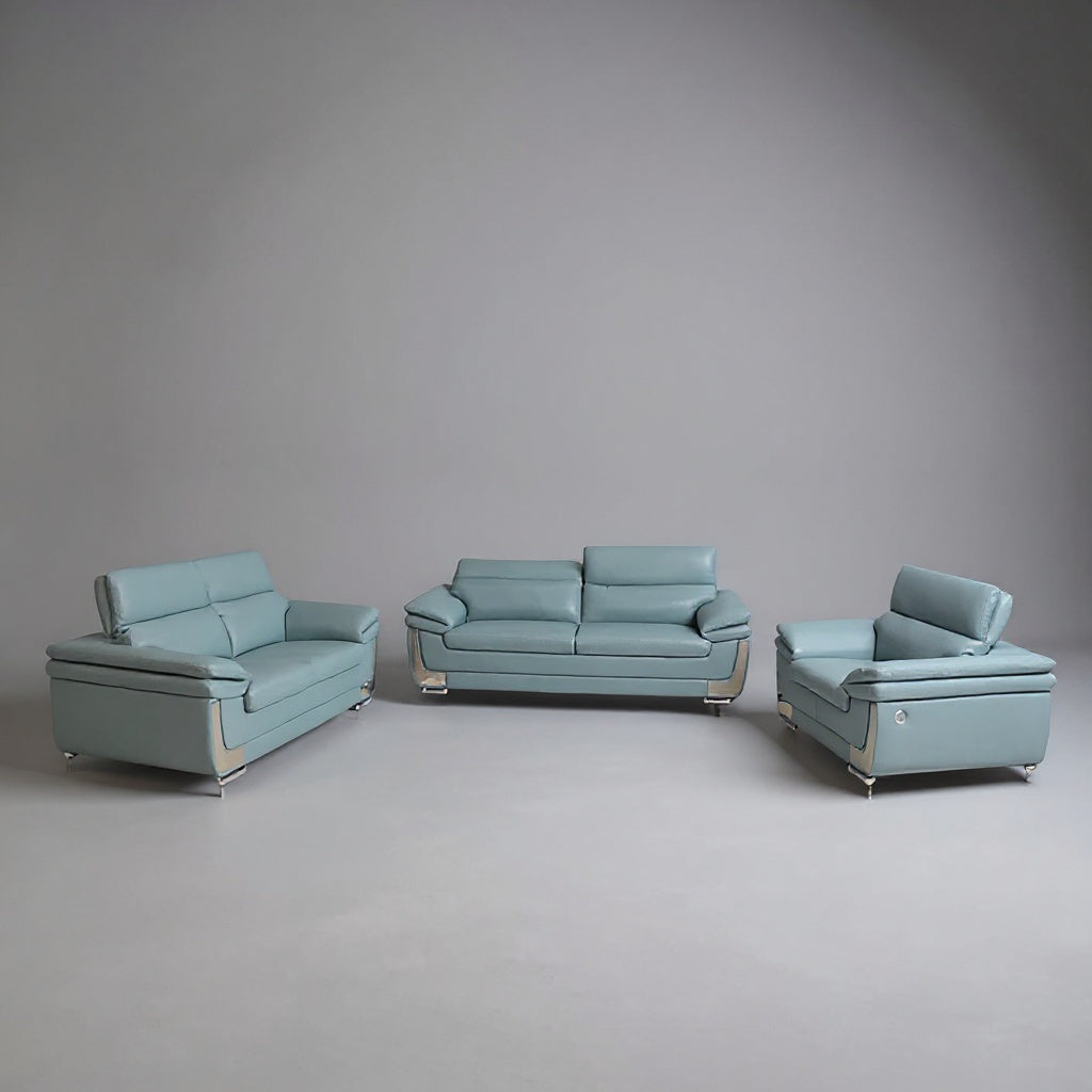 Lomond Full Leather Sofa Set