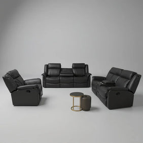 Romano Full Leather Motion Sofa Set