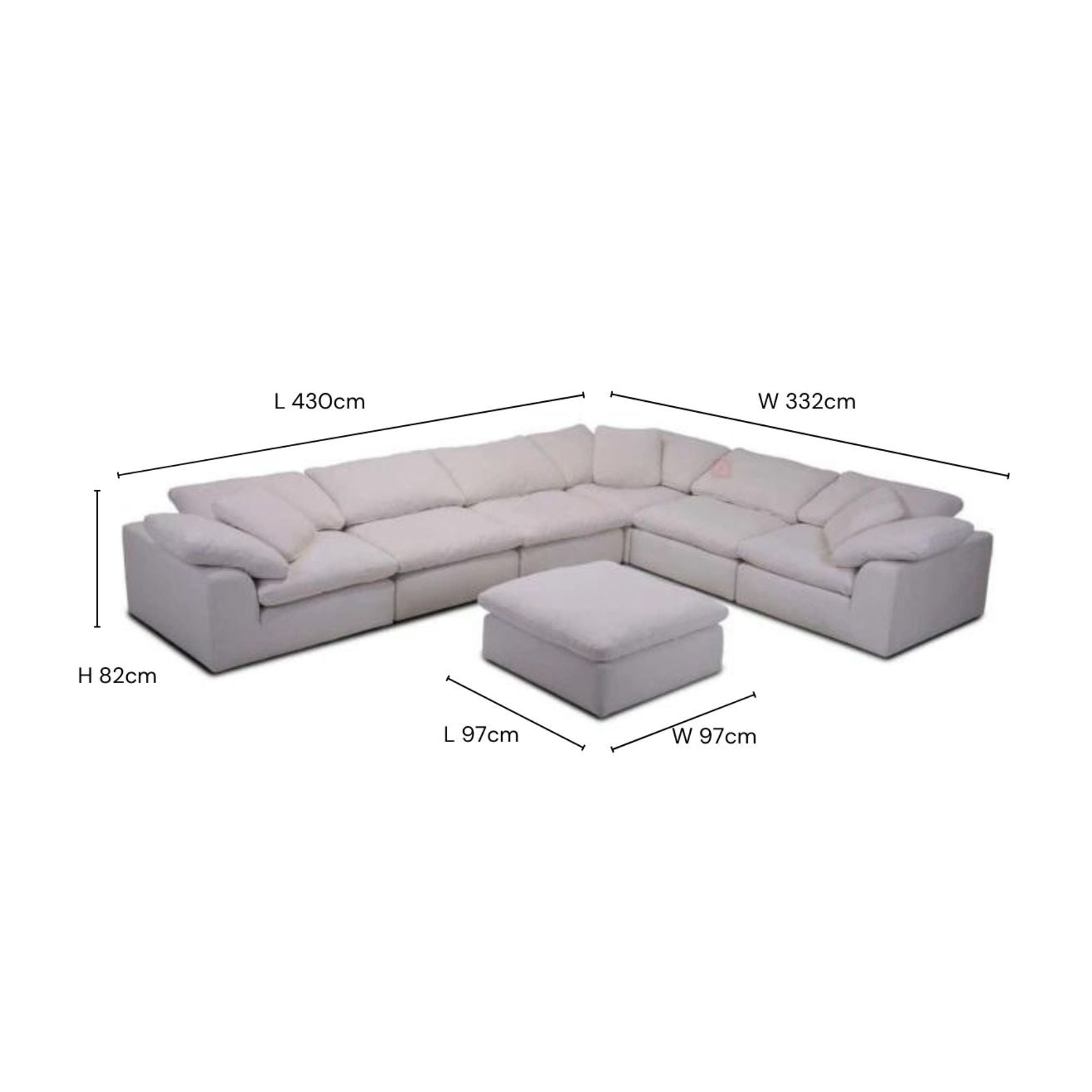 Kraytos 7pce Fabric Modular Lounge Suite