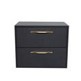 Load image into Gallery viewer, Graphite 2 Drawer Linen Pedestal Grey With Gold Handles
