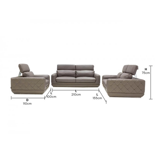 San Marino 3pce Leather Lounge Suite