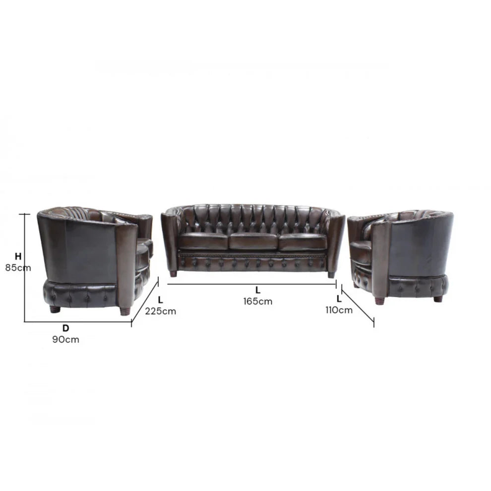 Samantha Leather Sofa Set