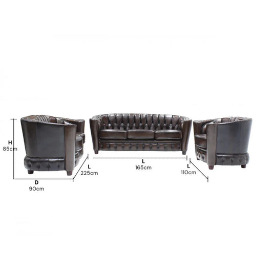 Samantha Leather Sofa Set