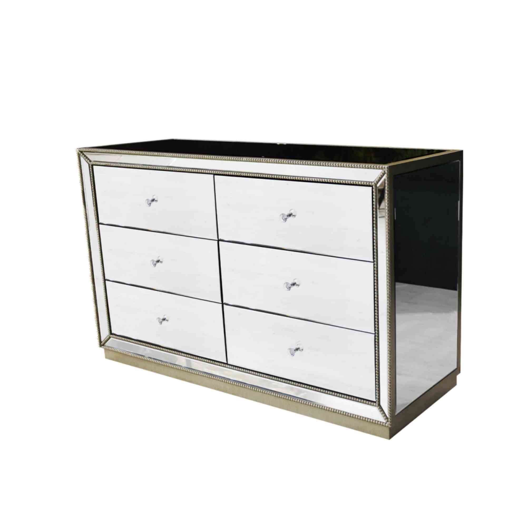 Aldo 6 Drawer Chest Mirror Finish 17Rj183