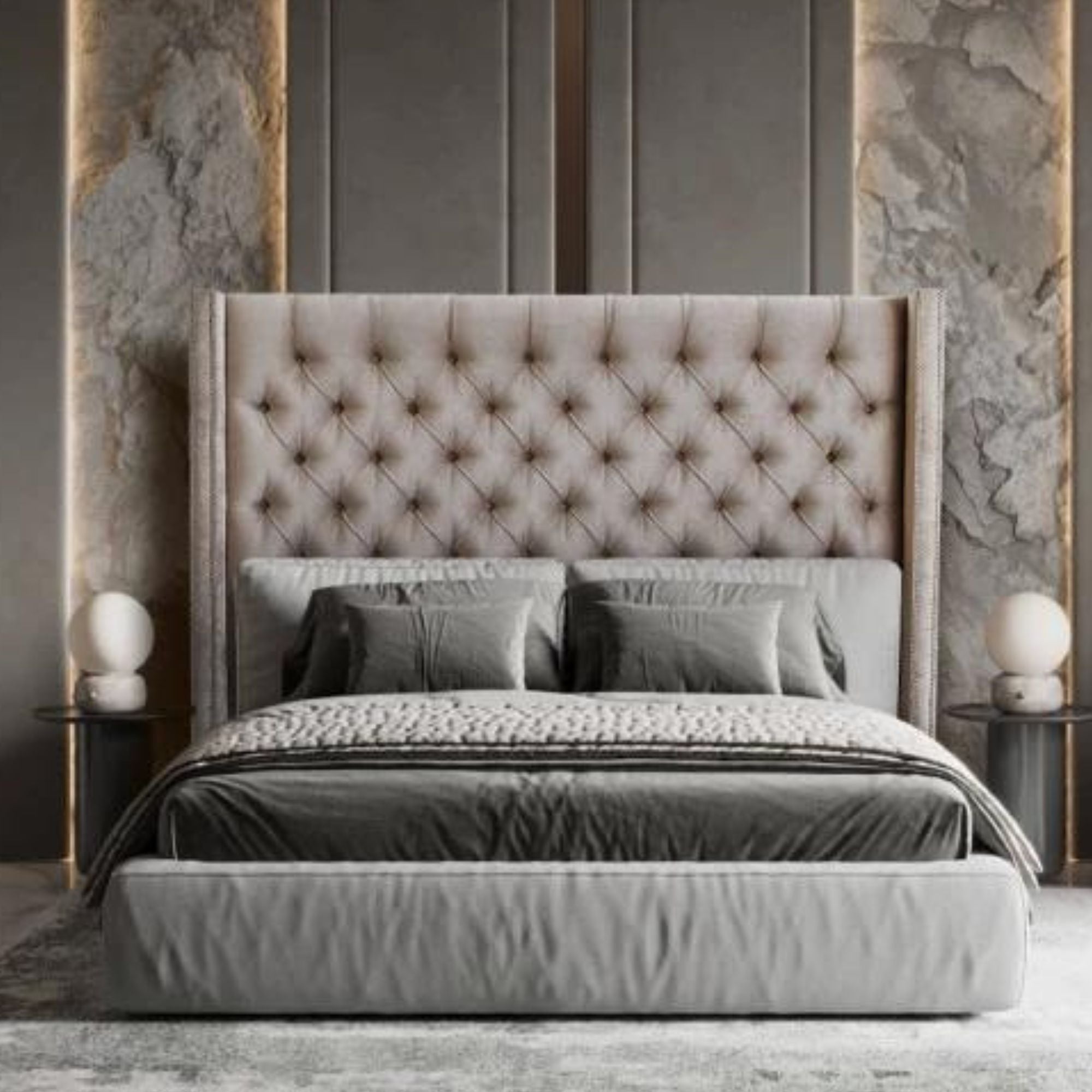 Diamond Button Headboard King