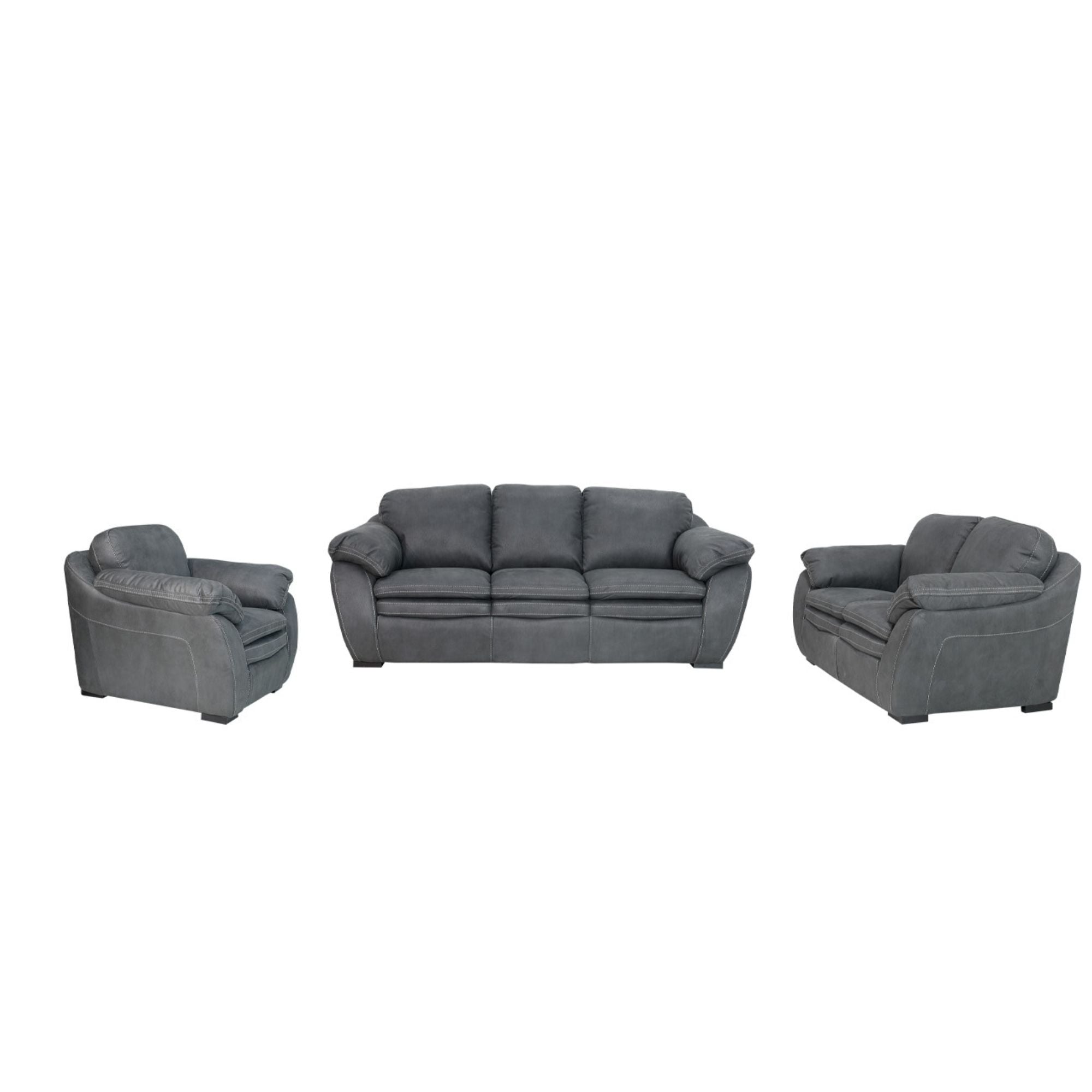 Serena 3pce Lounge Suite Charcoal Grey