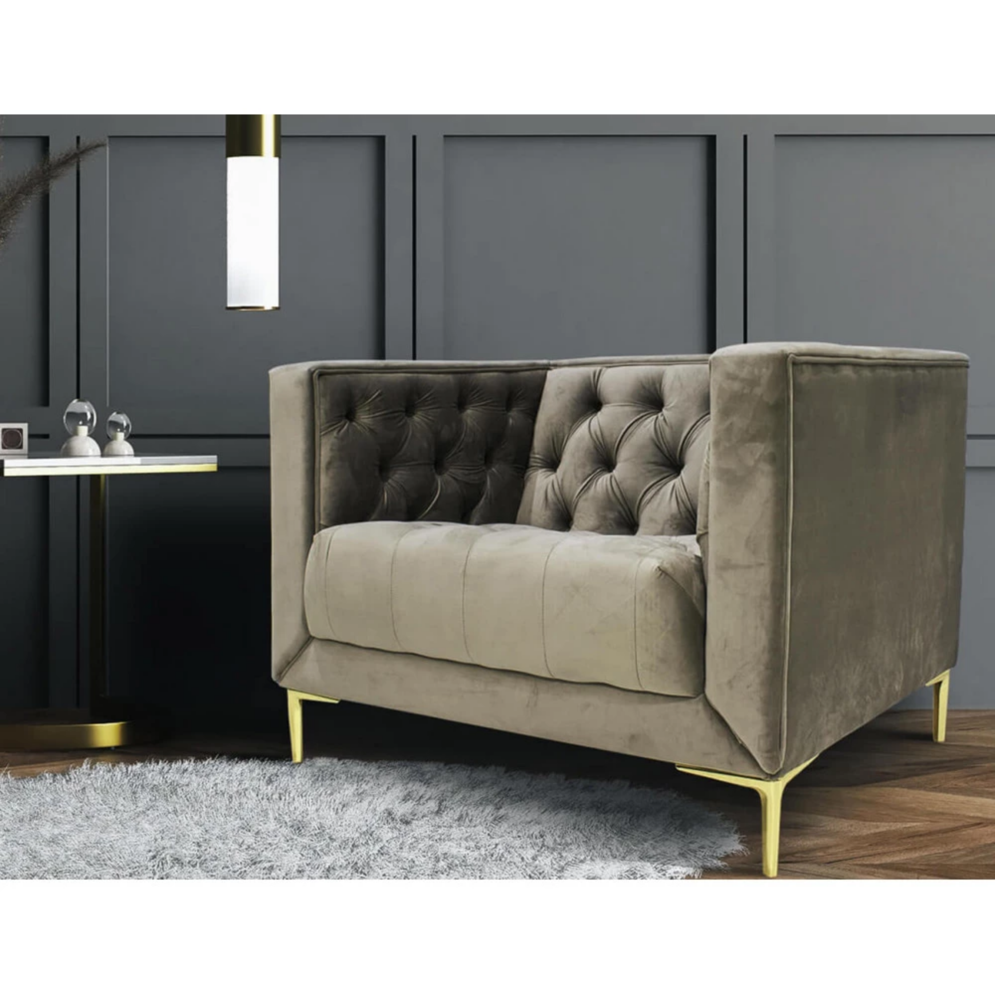 Emilia 1 Seater Velvet Couch – Essops Home