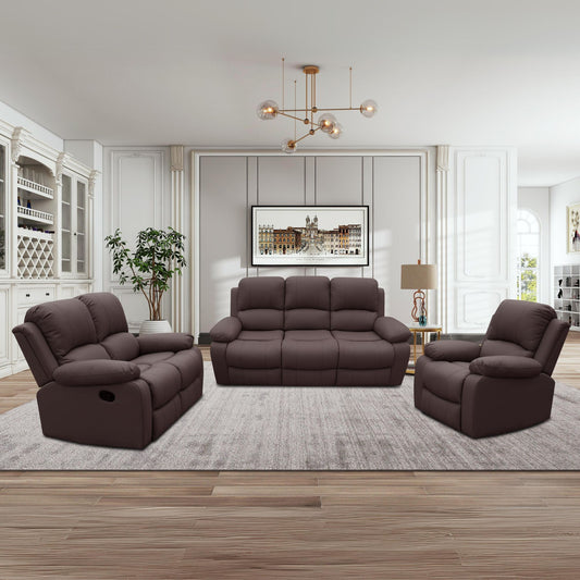 Brussels 5 Recliner Leather Uppers Lounge Suite