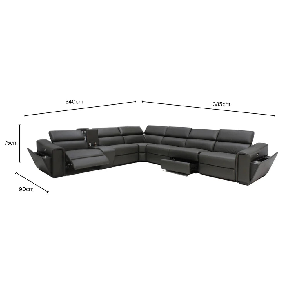 Raddison Leather Uppers Corner Motion Sofa Set