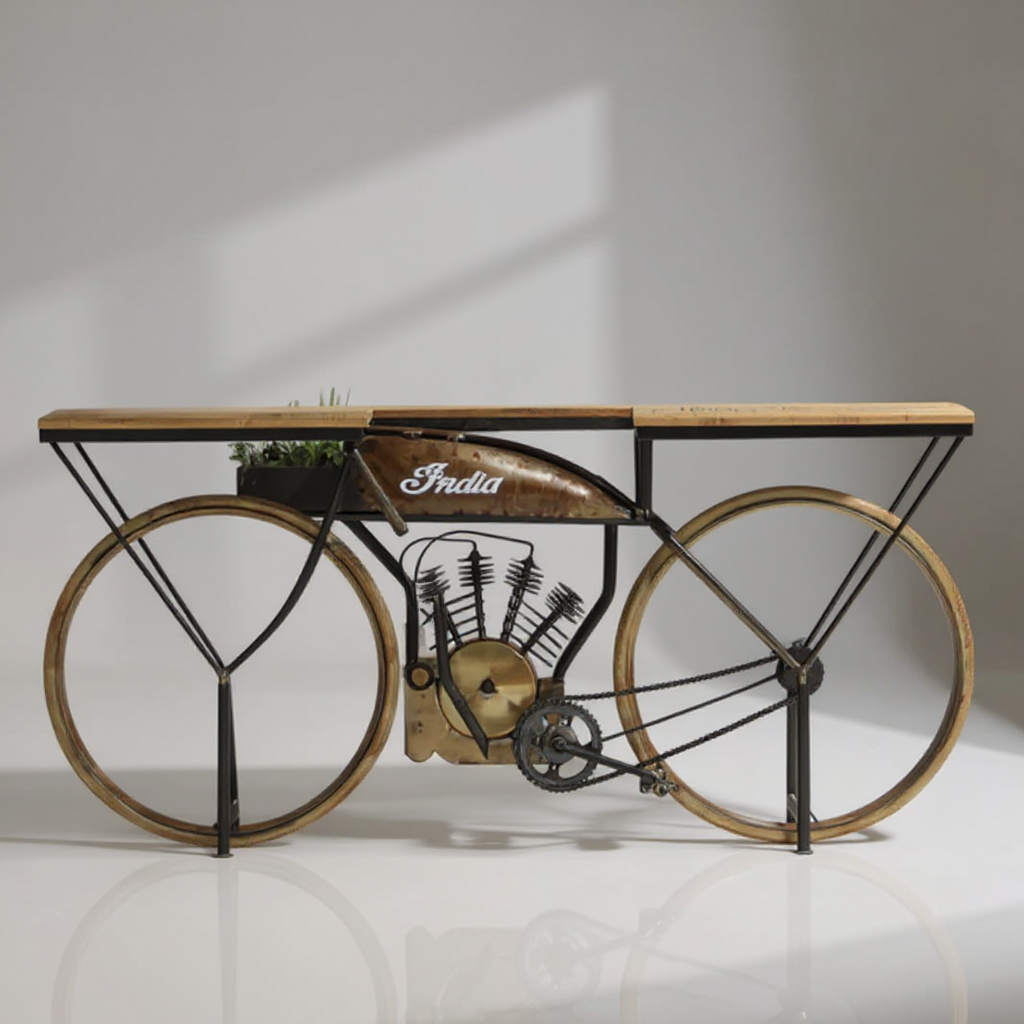 Agra Iron & Wood Bicycle Console Table MCB-AF-007