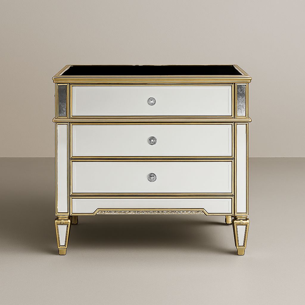 Aurora 3 Drawer Chest Mirror Finish 17Rj284