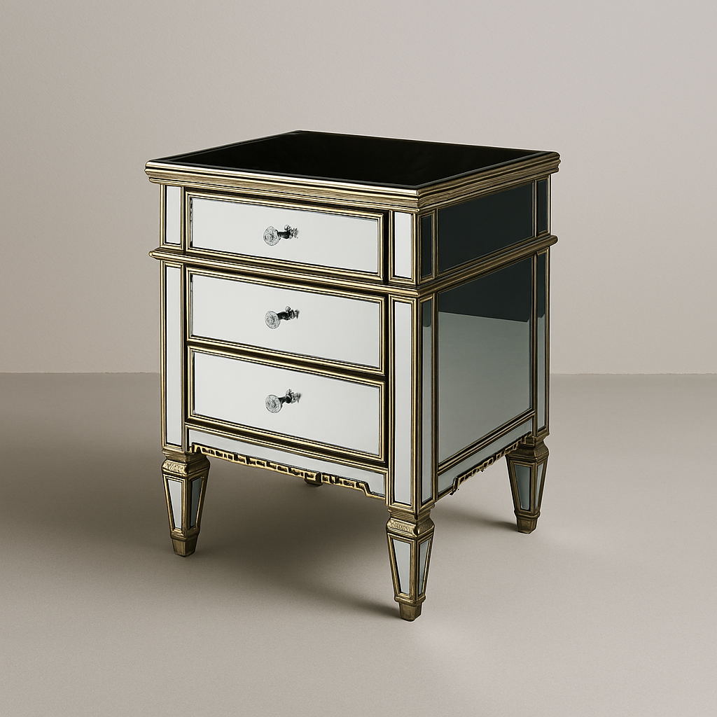 Aurora 3 Drawer Pedestal Mirror Finish Rgxm-L