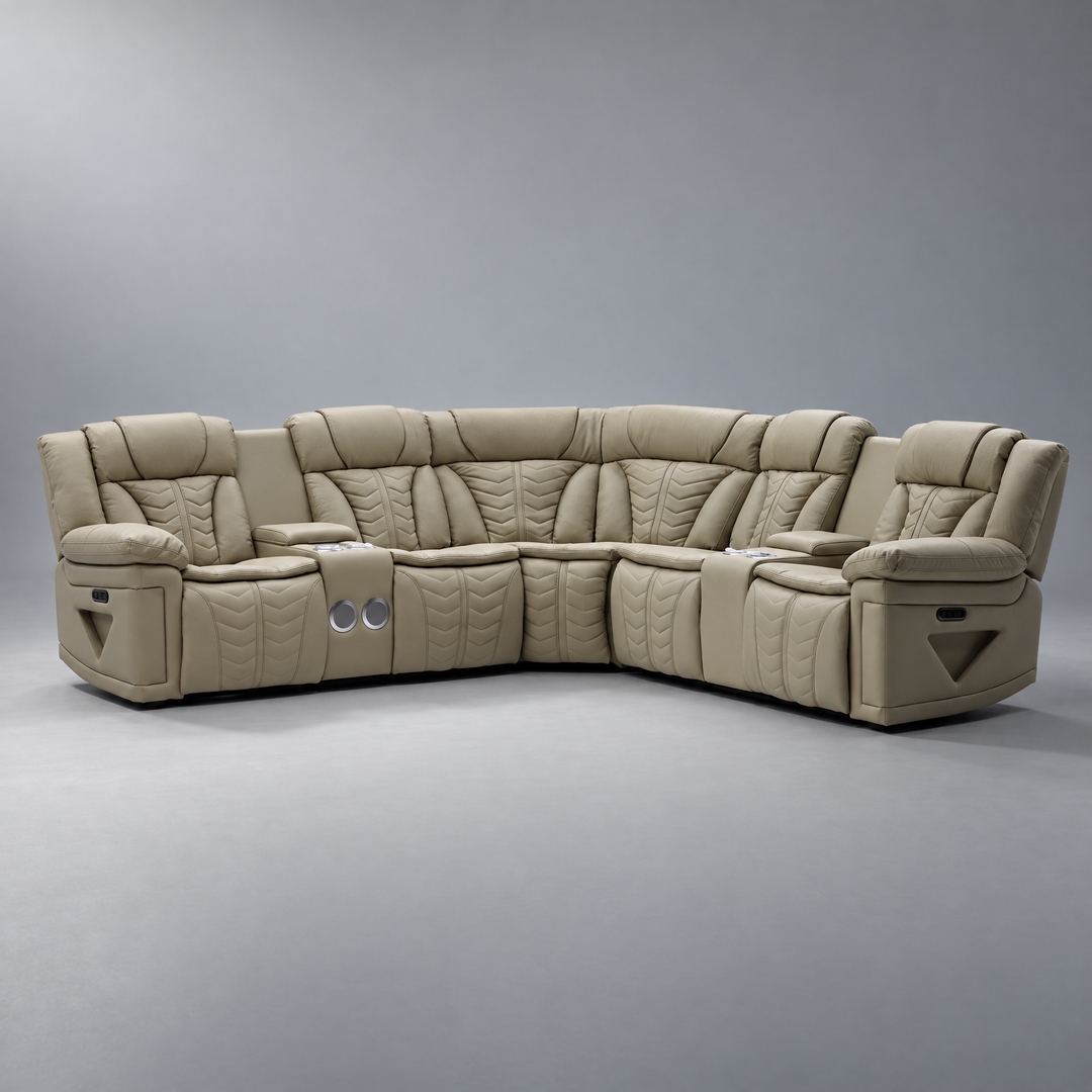 Bermuda Corner Leather Upper Motion Sofa