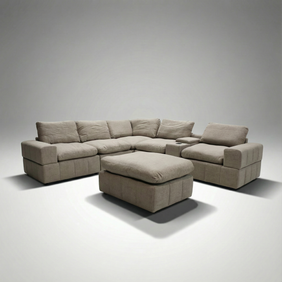 Gaston Fabric Modular Sofa With Ottoman