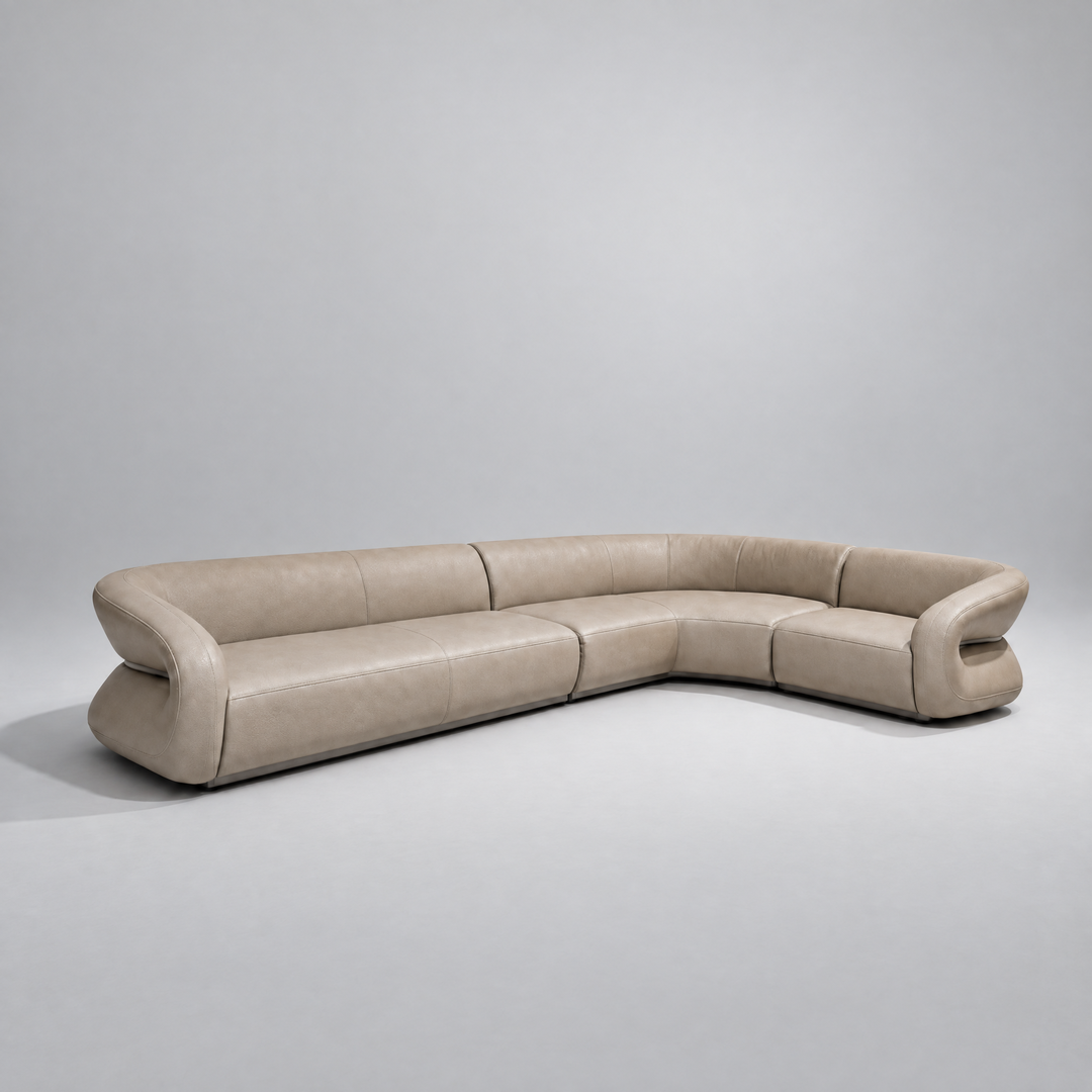 Nova Full Leather Corner Sofa Set