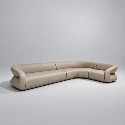 Nova Full Leather Corner Sofa Set