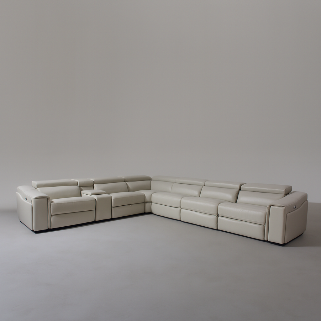 Raddison Leather Uppers Corner Motion Sofa Set