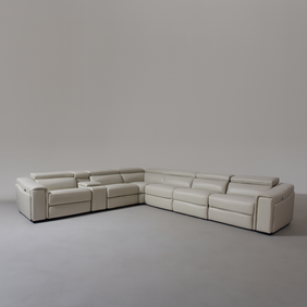 Raddison Leather Uppers Corner Motion Sofa Set