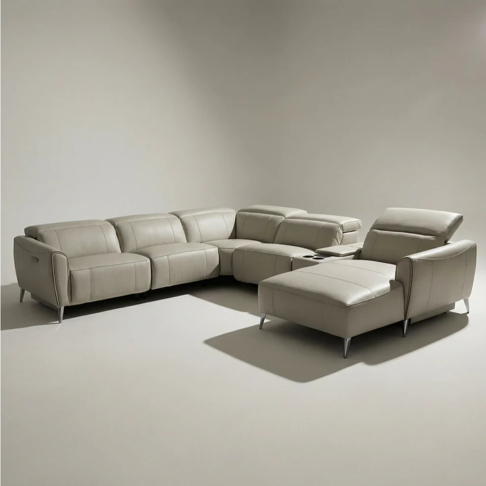 Rivera Leather Uppers Corner Motion Sofa Set