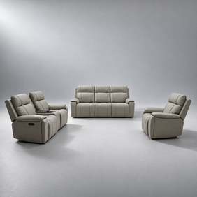 Scudetto Leather Uppers Motion Sofa Set