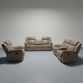 Romano Full Leather Motion Sofa Set