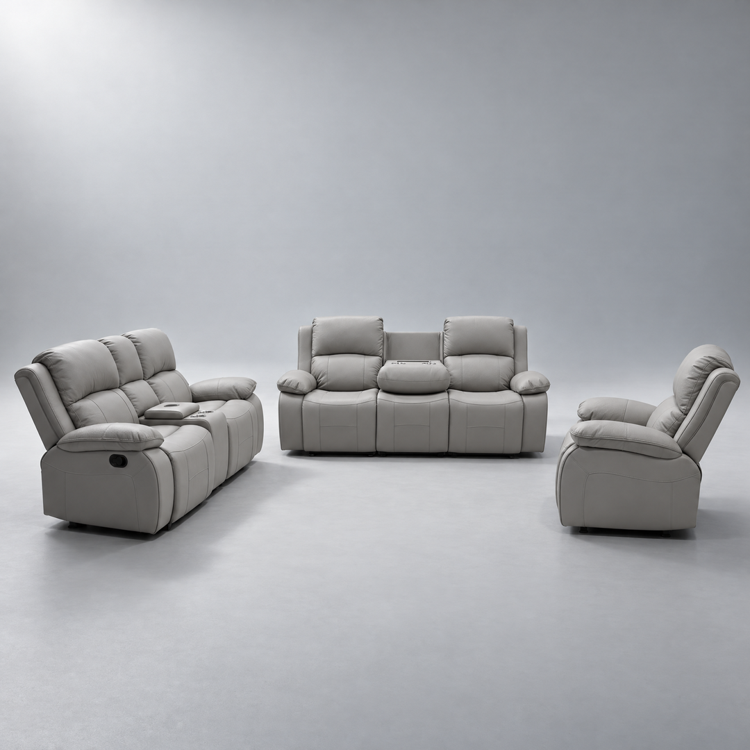 Venice MK2 Leather Uppers Motion Sofa Set