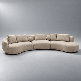 Zagallo Fabric Curved Sofa Set