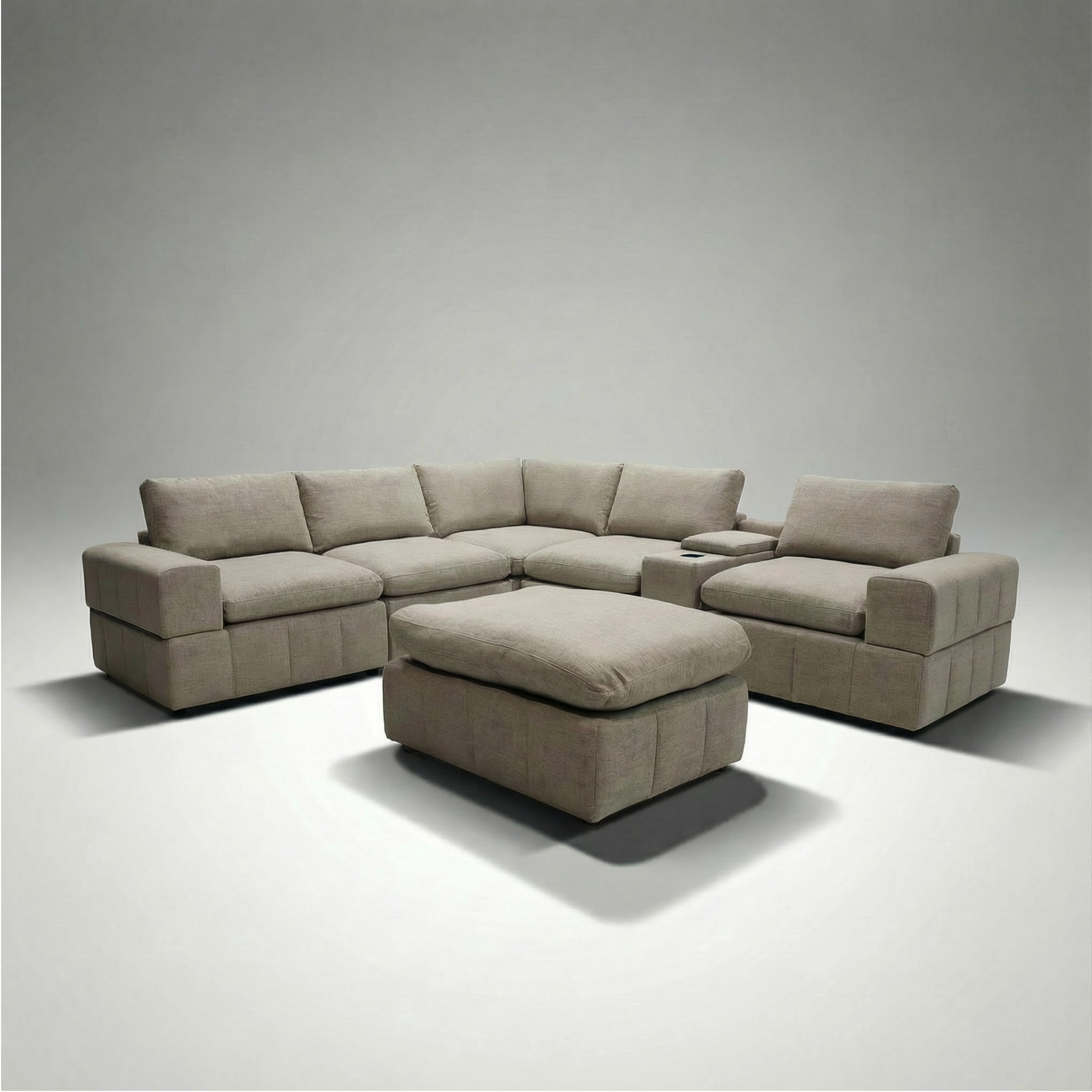 Gaston Fabric Modular Sofa With Ottoman
