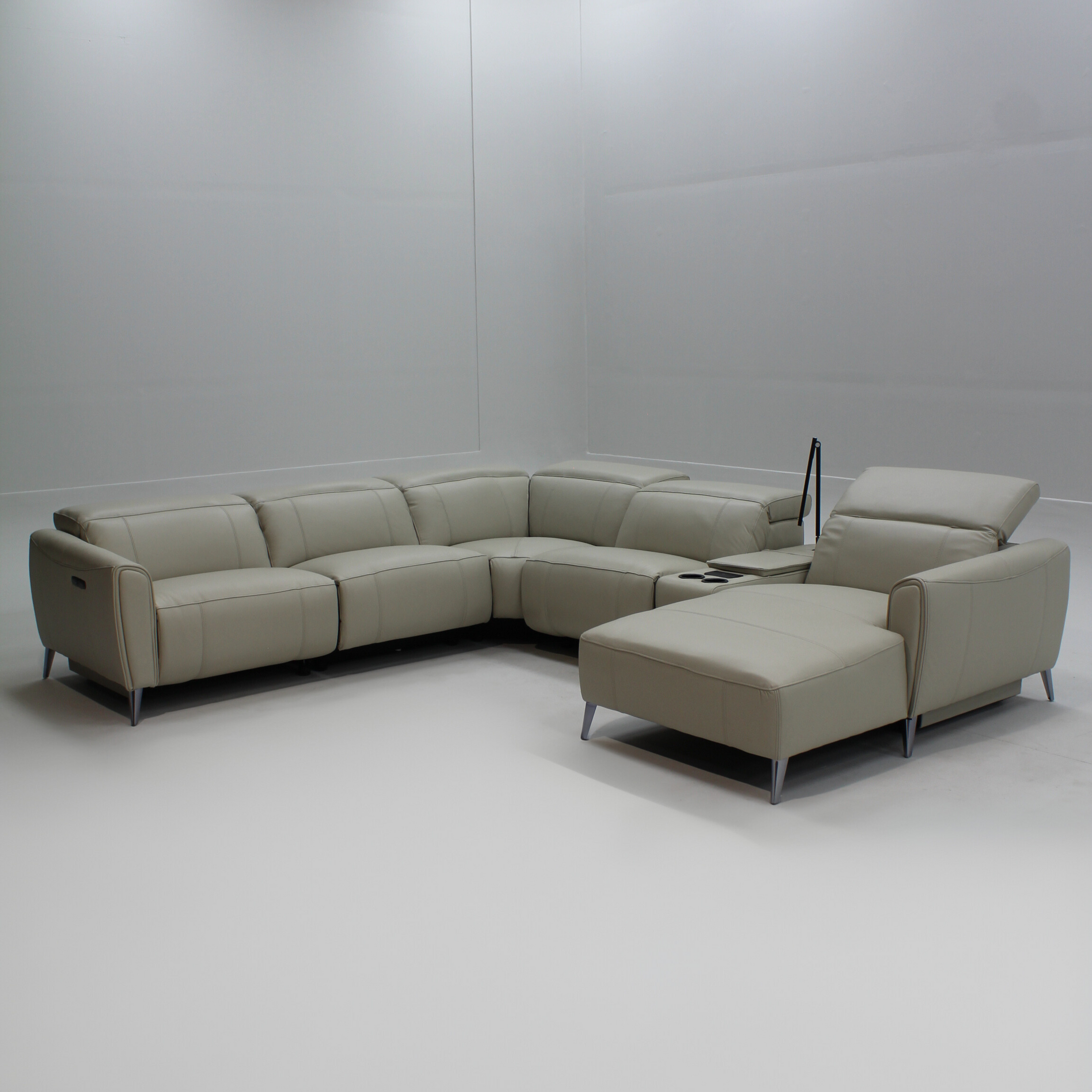 Rivera Leather Uppers Corner Motion Sofa Set
