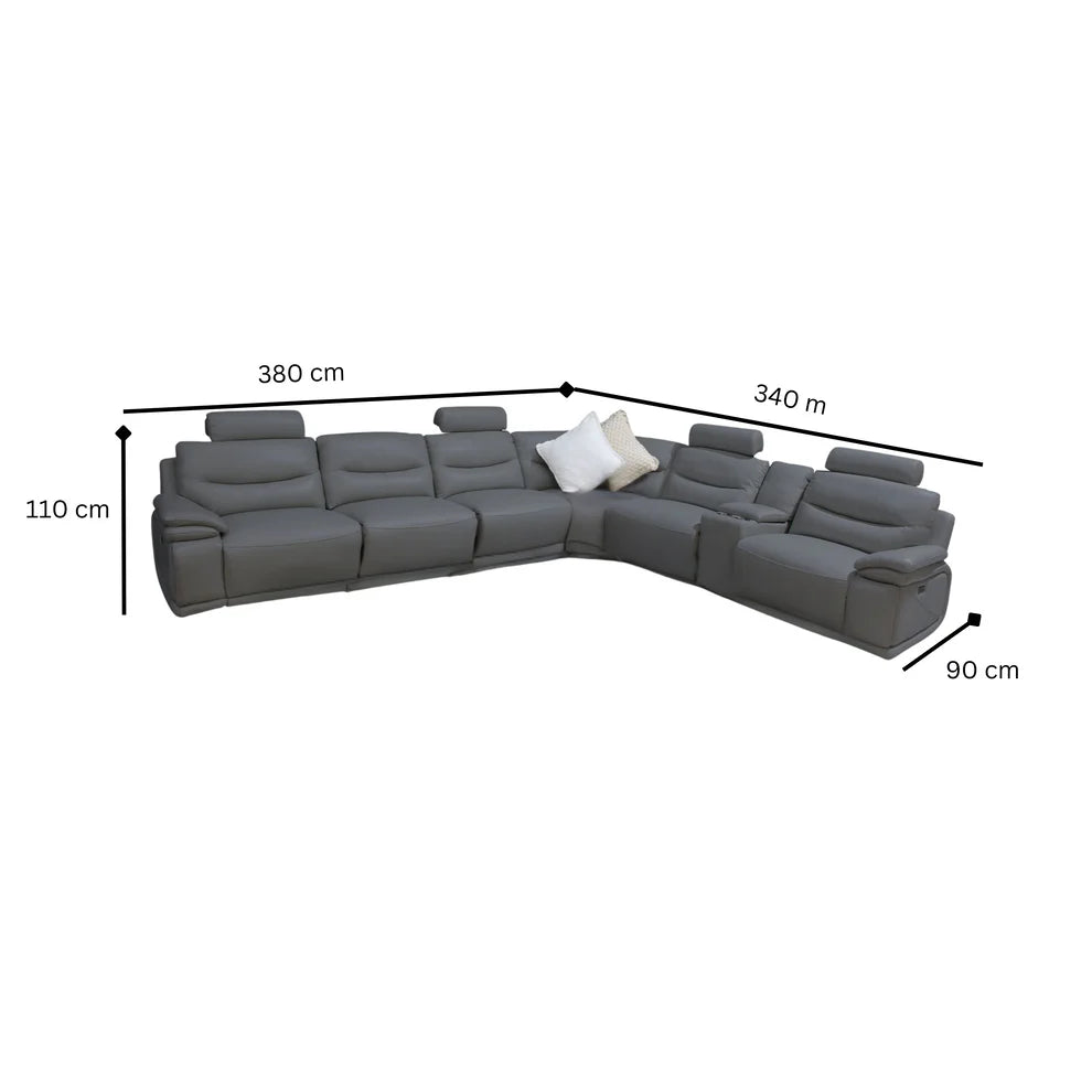 Belmont Full Leather Corner Motion Sofa Set