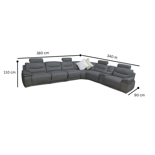 Belmont Full Leather Corner Motion Sofa Set