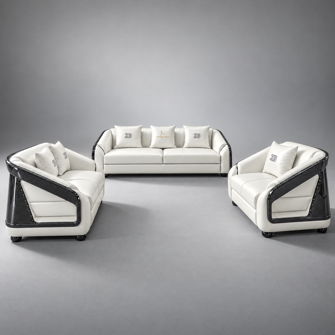 Maranello Full Leather Sofa Set