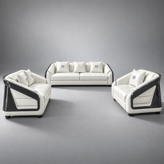 Maranello Full Leather Sofa Set