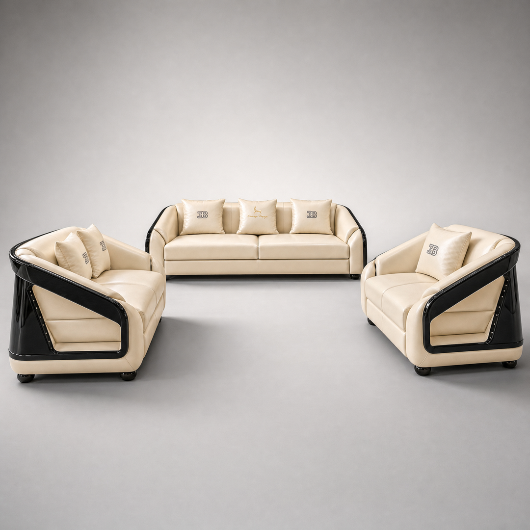 Maranello Full Leather Sofa Set