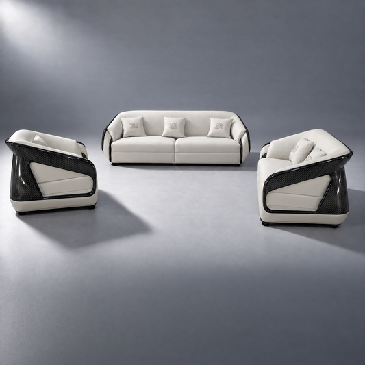 Maranello Full Leather Sofa Set