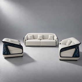 Maranello Full Leather Sofa Set