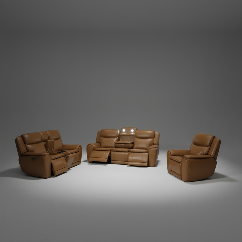 Blanco Full Leather Motion Sofa Set