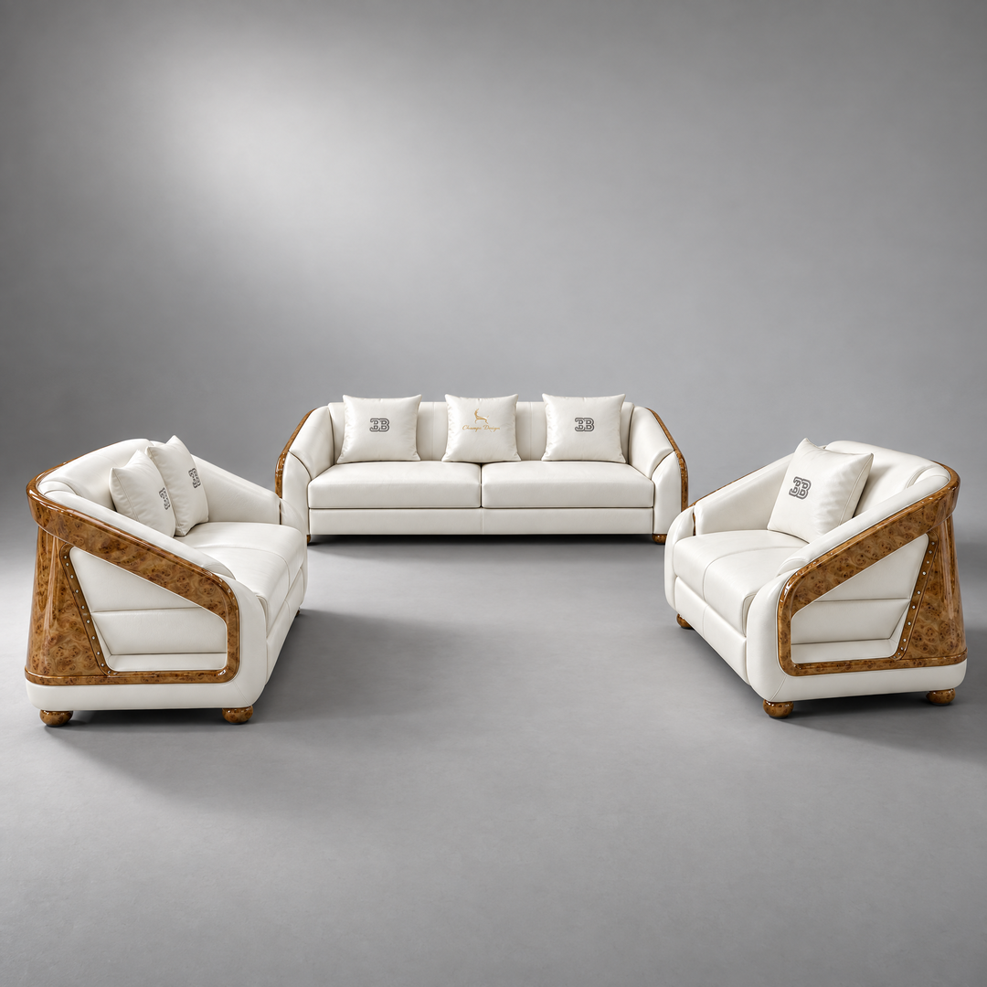 Maranello Full Leather Sofa Set