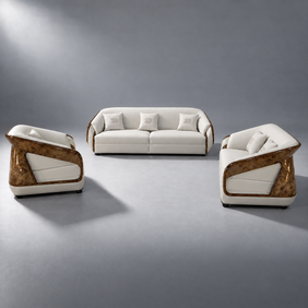 Maranello Full Leather Sofa Set