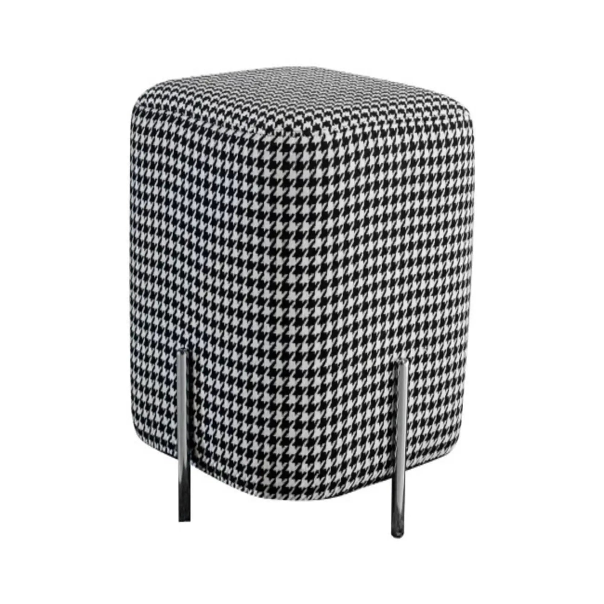 Calvin Ottoman Houndstooth White Upf030