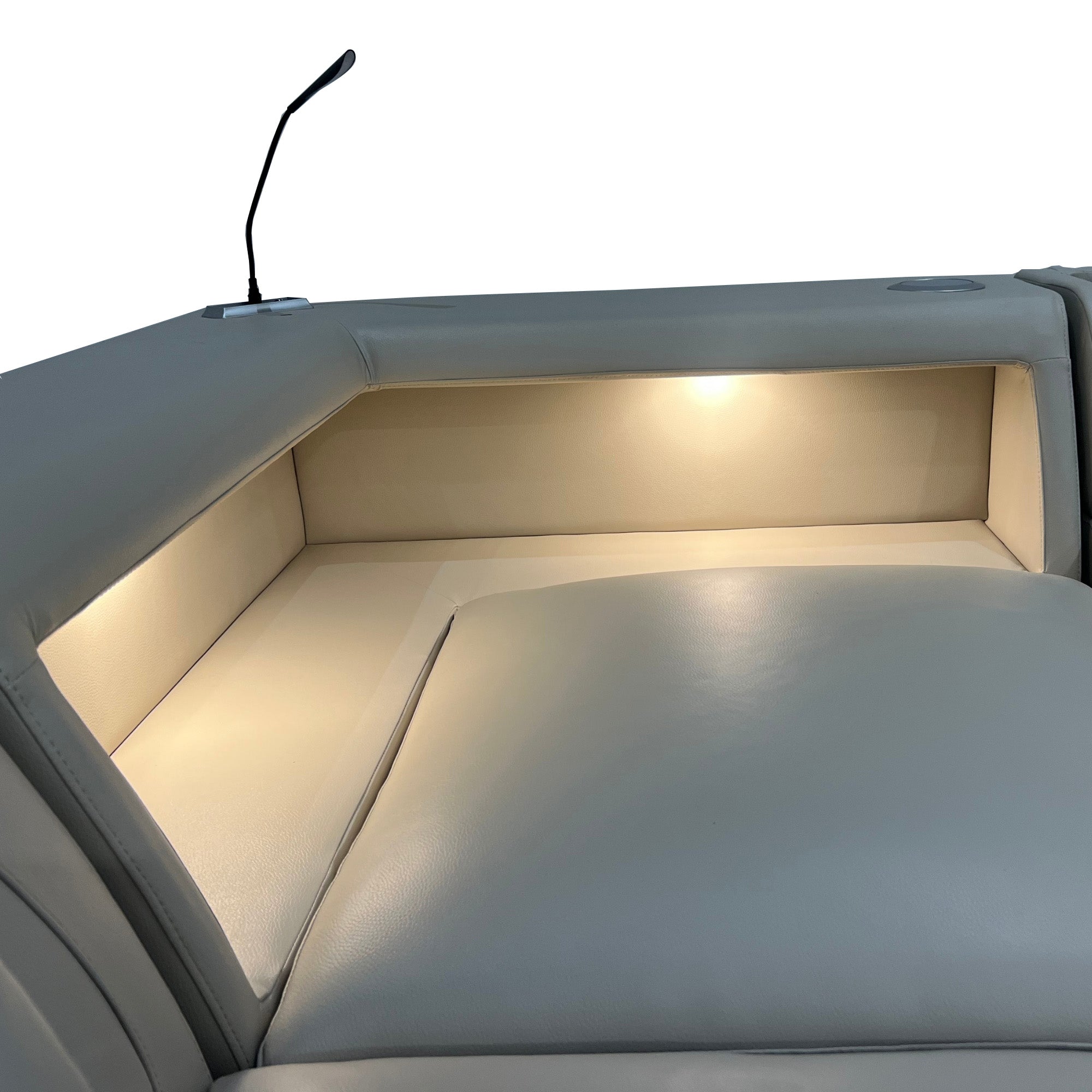 Casco Corner Leather Uppers Lounge Suite With LED light, Wireless Charge and Bluetooth Speaker